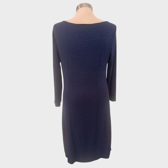 Ann Taylor LOFT Medium Blue Heathered Straight Pencil Dress - Picture 7 of 8